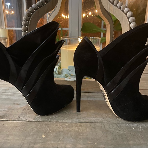 ♣️ Lady Gaga Vibes ♠️ Alejandro Ingelmo Black Suede Heels (6/36.5) Vero Cuoio - Picture 2 of 9